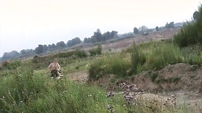 Nude biking and running in public nature at mining area. Young Tobi Exhibitionist Tobi00815