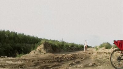 Nude biking and running in public nature at mining area. Young Tobi Exhibitionist Tobi00815