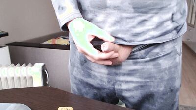 A young guy masturbates his dick