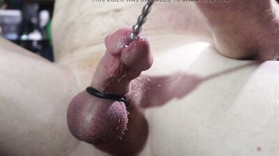 Urethra sounding & jacking with cock ring