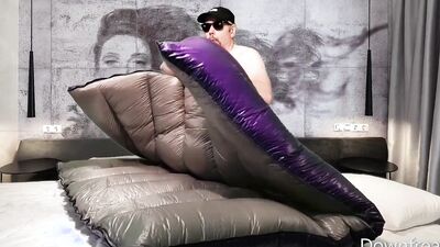 Humping Giant Down Comforter Until Cum