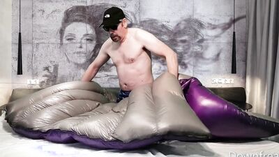 Humping Giant Down Comforter Until Cum