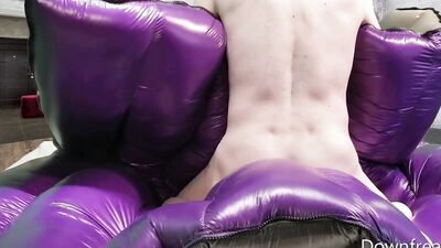 Humping Giant Down Comforter Until Cum