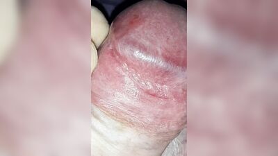 Close up precum and foreskin play