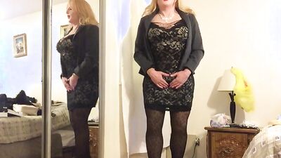 Deanna doll in black dress & lingerie