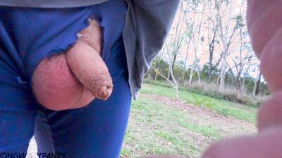 Amateur straight guy walks around with his cock hard and on show