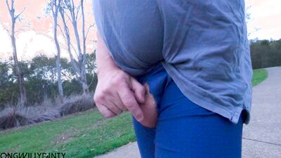 Amateur straight guy walks around with his cock hard and on show
