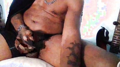 Jerking the Dick of the Dark Lord - Rockstar celebrity black cock stroking - cumshot explosion from fat black cock