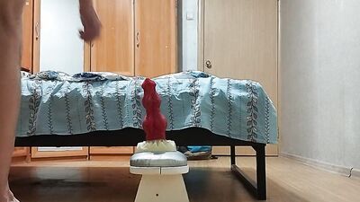 Bad red dragon and many toys