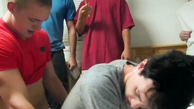 TWINKPOP - To Be The Part Of The Fraternity, He Must Bend Over And Get Fucked While Others Watch