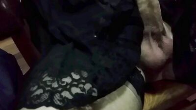 71v Blak Stockings and Tan Pantyhose Combo Cum