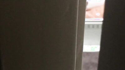 Caught jerking off in bathroom ends in sucking and cum mess