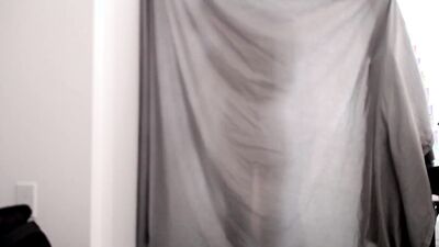 BJ & anal play behind a curtain. You can only see the shadow