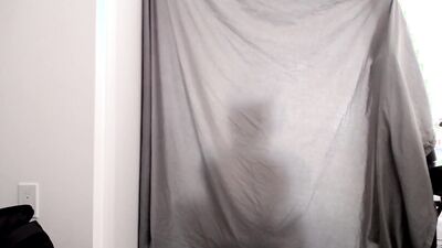 BJ & anal play behind a curtain. You can only see the shadow