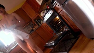 dirty slut piss and cum all over the kitchen