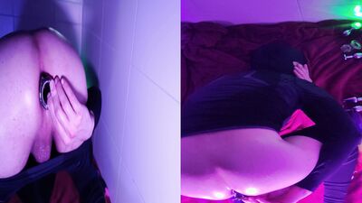 Shaving my ass and using 11 different buttplugs including hollow ones with inside ass view and anal breathing 4K 2160p UHD