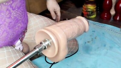 Nice long intense machine fucking till anal orgasmn