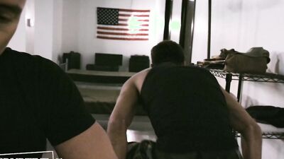 Military Jock Accepts Sexuality & Has Intense First Gay Experience with Bunkmate