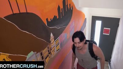 Naughty Stepbro Convinces His Little Stepbrother To Fall On His Knees And Swallow It Whole
