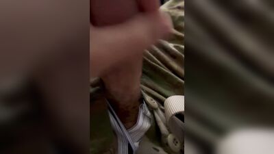 US Army Specialist borrows his sarge's boxer shorts and jerks off in them!