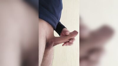 Latin boy masturbates on the stairs of the building