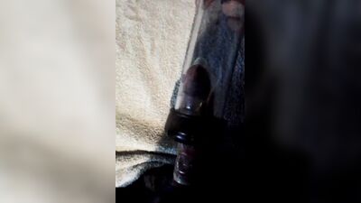 Dick And Balls With Rubber Bands Vacuum Pumping With Condom