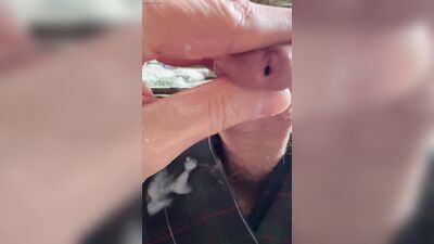 Army soldier jerks off in some plaid boxer shorts under his uniform with 2 cum shots!