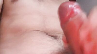 horny young man masturbates
