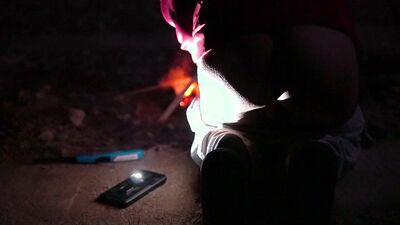Horny pissy twink cum under the moonlight
