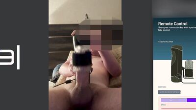 Remotely Edging one of my fans using his toy "The Handy"