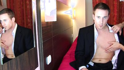 True straight french banker agreed to pose on video but we touched his big dick.