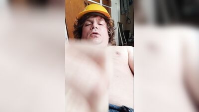 Hot Construction Worker Strokes His Super Thick Cock Part 2