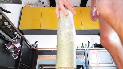 Extreme anal with double dildo and fist fucking myself