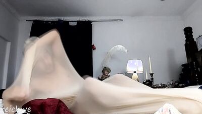 Pantyhose play at home