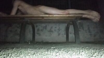 Piss showering totally naked in public