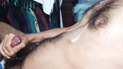 Ripping my boxer off, fingering my hole and Eating my cum (It got dirty, I apologize for the mess)