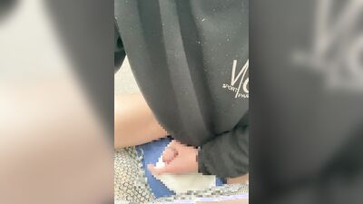 In the morning, I squeezed my tickling cock with my clothes on and the white milk splattered out.