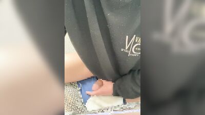 In the morning, I squeezed my tickling cock with my clothes on and the white milk splattered out.