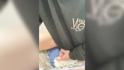 In the morning, I squeezed my tickling cock with my clothes on and the white milk splattered out.