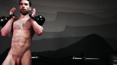 74" cumshot after full naked workout (Jay Stroke)