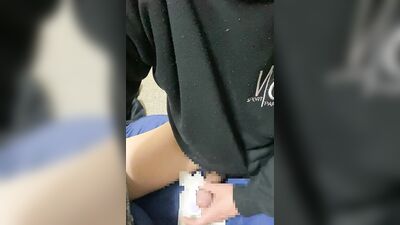 Splattering sexy cum while wearing clothes