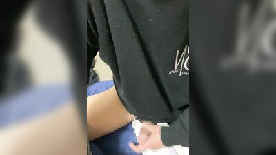 Splattering sexy cum while wearing clothes