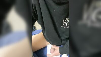 Splattering sexy cum while wearing clothes
