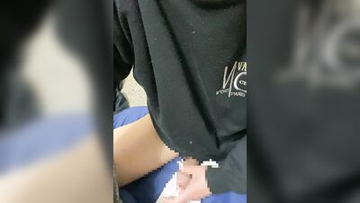 Splattering sexy cum while wearing clothes