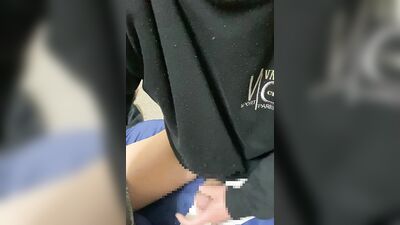 Splattering sexy cum while wearing clothes