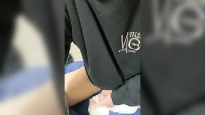 Splattering sexy cum while wearing clothes