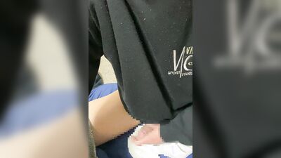 Splattering sexy cum while wearing clothes