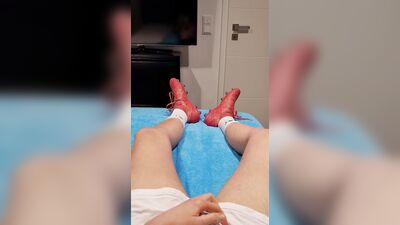 German boy fucks his dirty soccer shoes and cums hard