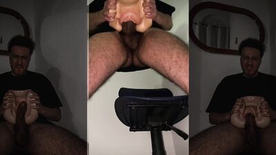 Calming the fever by fucking my latex toy until I expel a big load