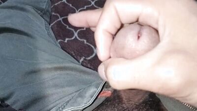 Indonesian latest my dirty hands masturbate with my big cock and orgasm, I am a man tense hard for a hand job